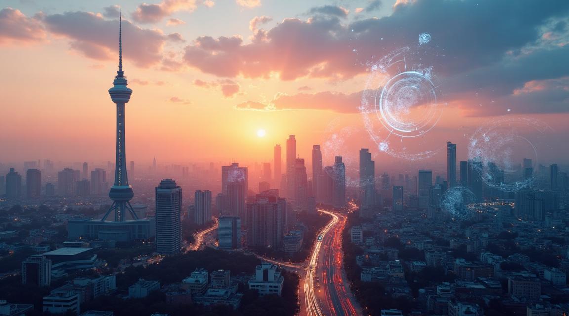 Ankara Atakule ve bakanlık binaları üzerinde teknoloji teması